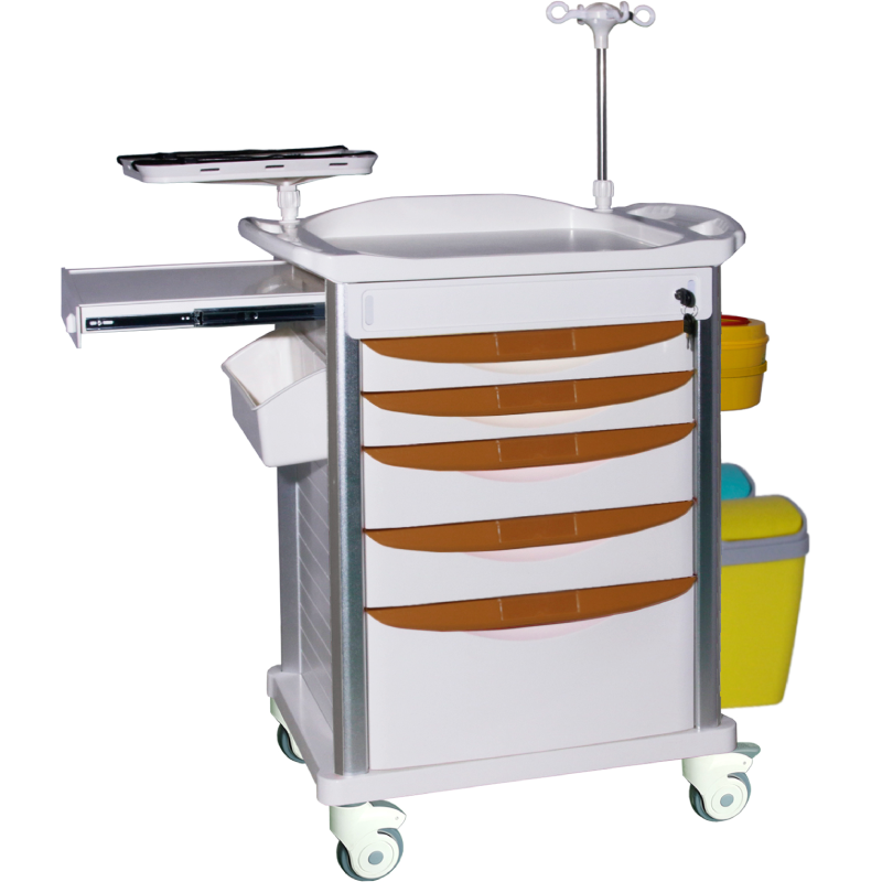 MN-EC005   Medical Hospital Emergency Trolley Nursing Crash Cart  Drug Trolley