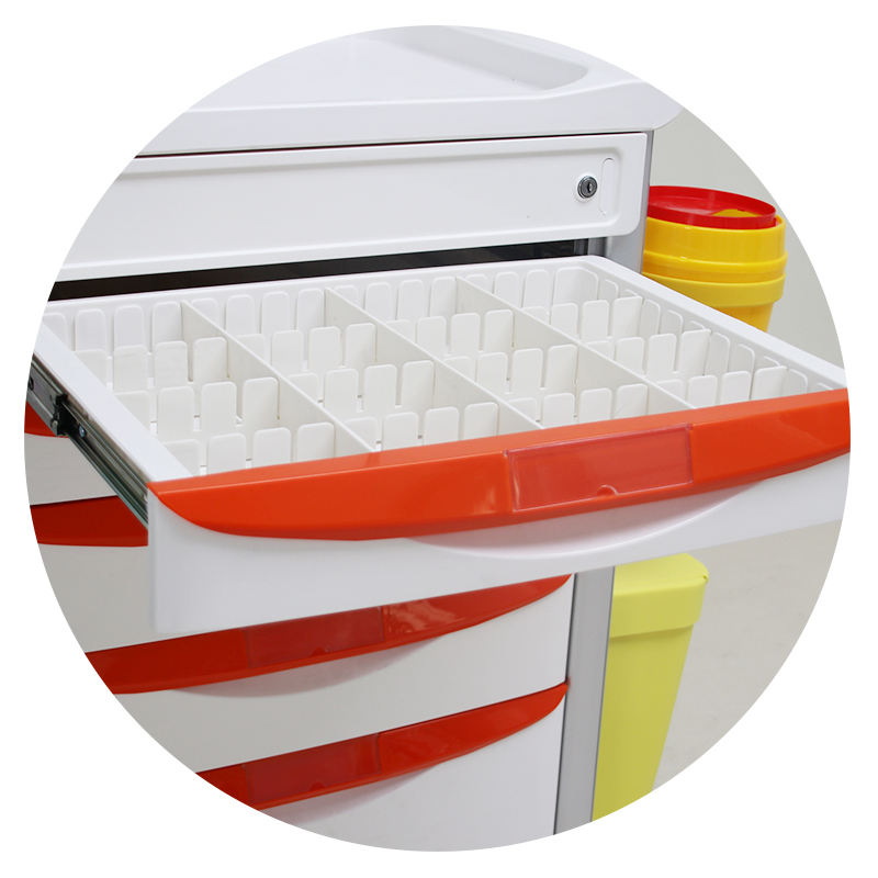 MN-EC005   Medical Hospital Emergency Trolley Nursing Crash Cart  Drug Trolley
