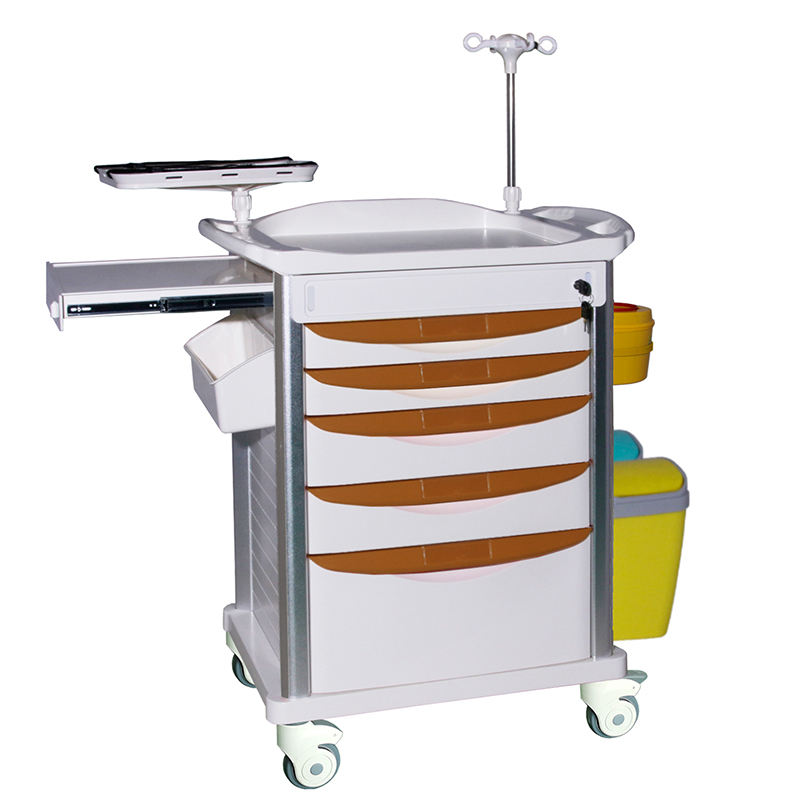 MN-EC005   Medical Hospital Emergency Trolley Nursing Crash Cart  Drug Trolley
