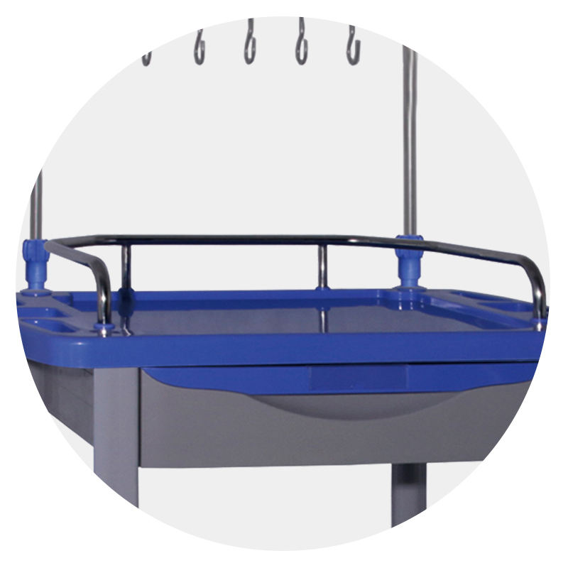 MN-IC001  High Quality Mobile Hospital Abs Emergency Infusion Trolley