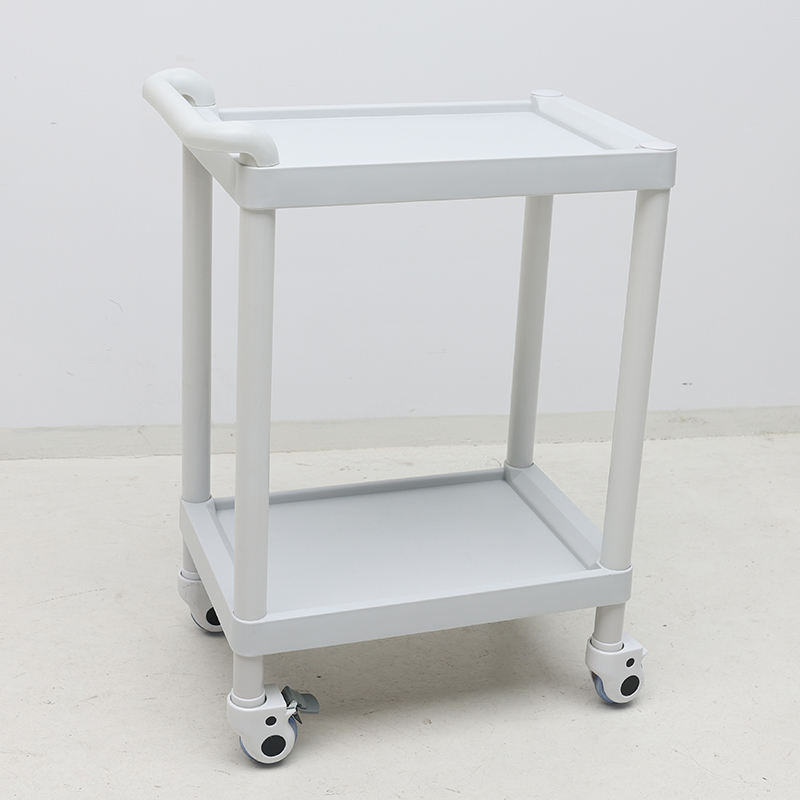 MN-101A  Economical High Quality Hospital Double Layer Plastic Trolley for Sale