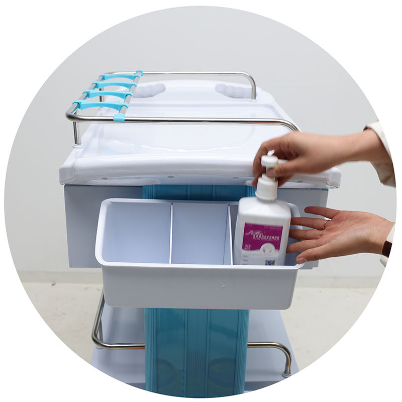 MN-TC010 Medical Furniture ABS Treatment Trolley Cart With Casters