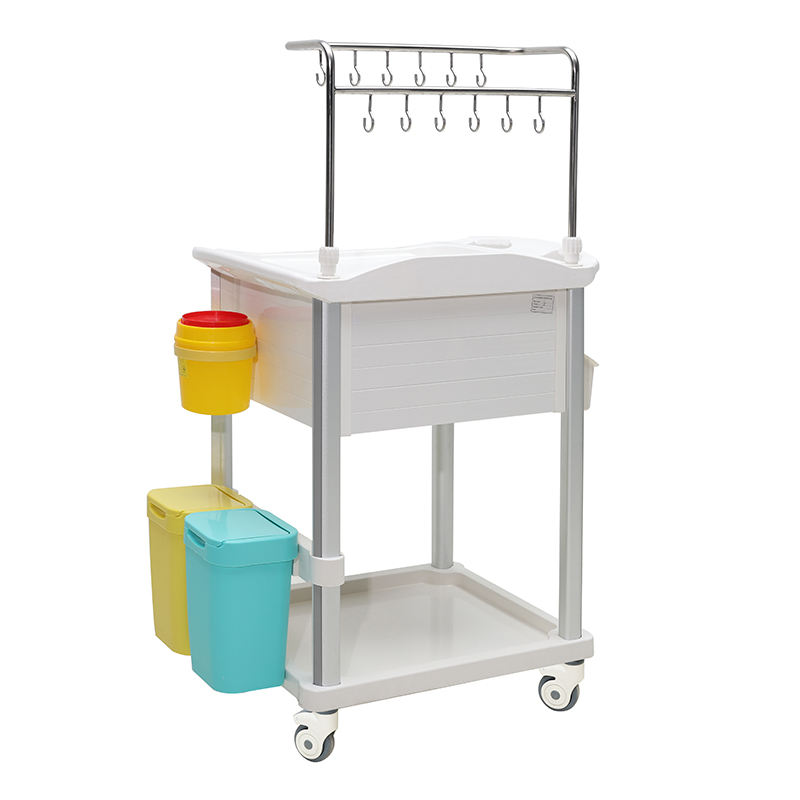 MN-IC005   Clinic Use Medication Equipment Medical Infusion Cart With Double Drawers