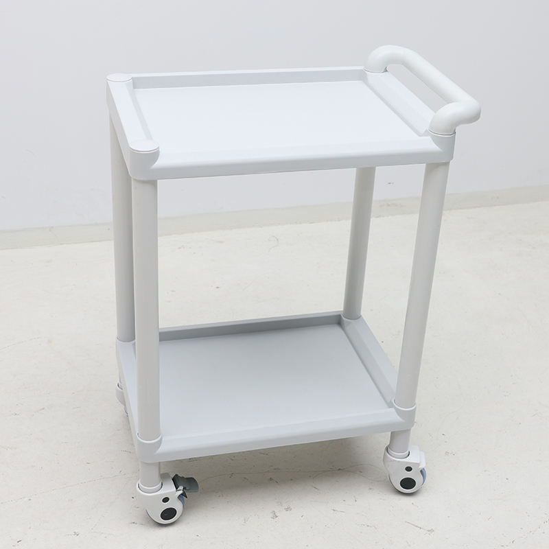 MN-101A  Economical High Quality Hospital Double Layer Plastic Trolley for Sale