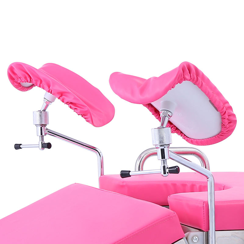 MN-OR009 Hot Selling  Hospital Furniture Manual Power Source Gynecology Examination Bed with Leather Covering Made of Metal