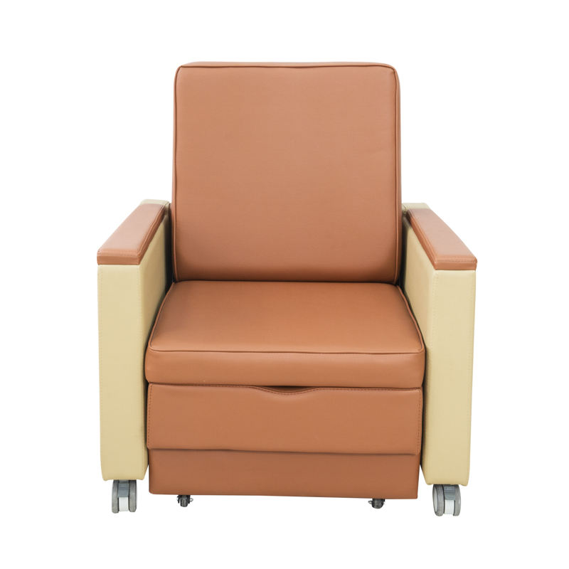 MN-PHY007 Accompany Chair With Wheels Furniture Metal Adjustable Foldable