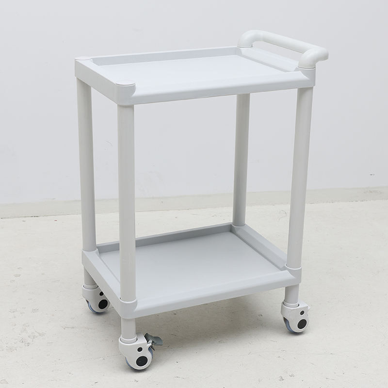MN-101A  Economical High Quality Hospital Double Layer Plastic Trolley for Sale
