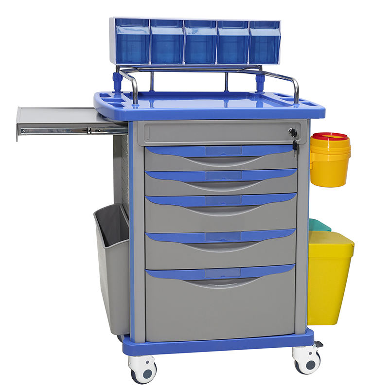 MN-AC001 ABS Treatment Emergency Trolley Anesthesia Cart With Drawers
