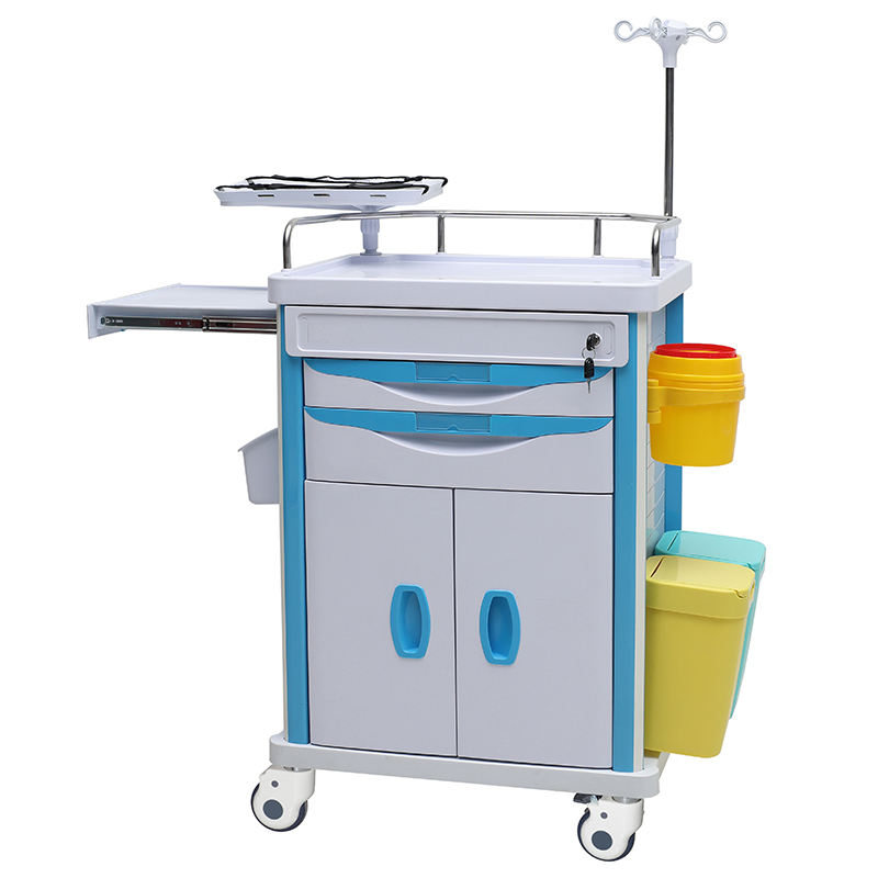 MN-EC002 Multifunction ABS Plastic Hospital  Medical Trolley Emergency Trolley for Hospital
