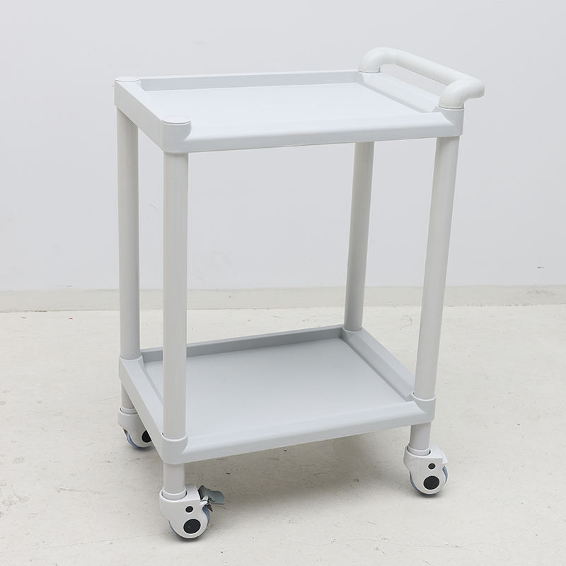 MN-101A  Economical High Quality Hospital Double Layer Plastic Trolley for Sale