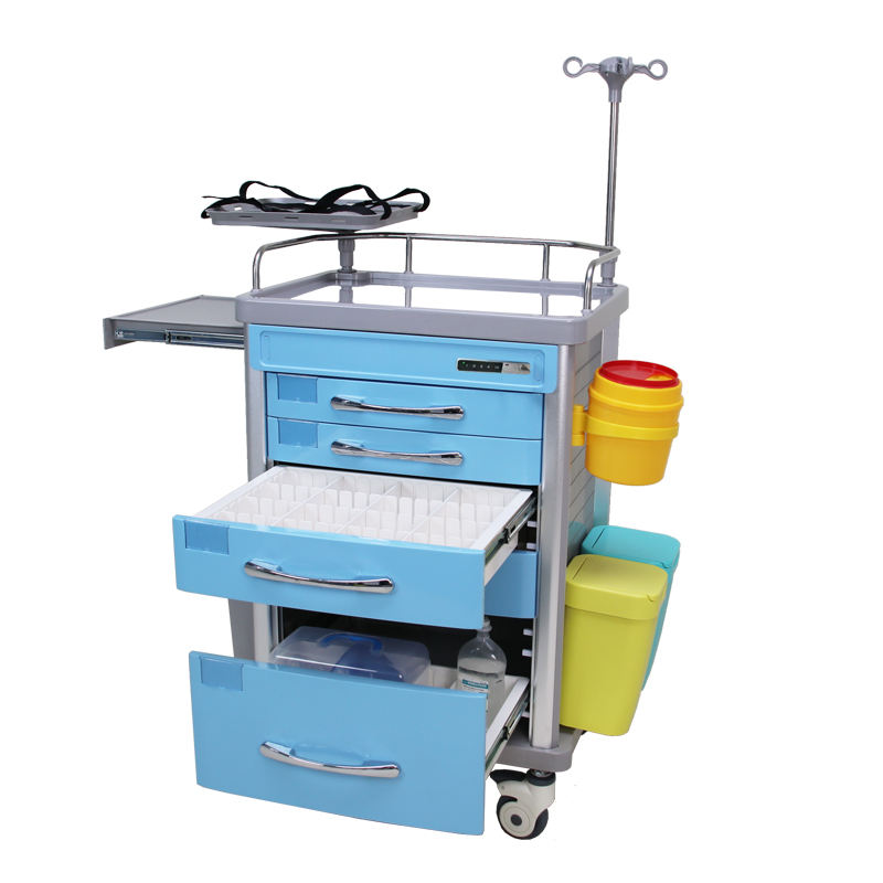 MN-EC009 High Quality Emergency Trolley Instrument Trolley Hospital Medical Trolley