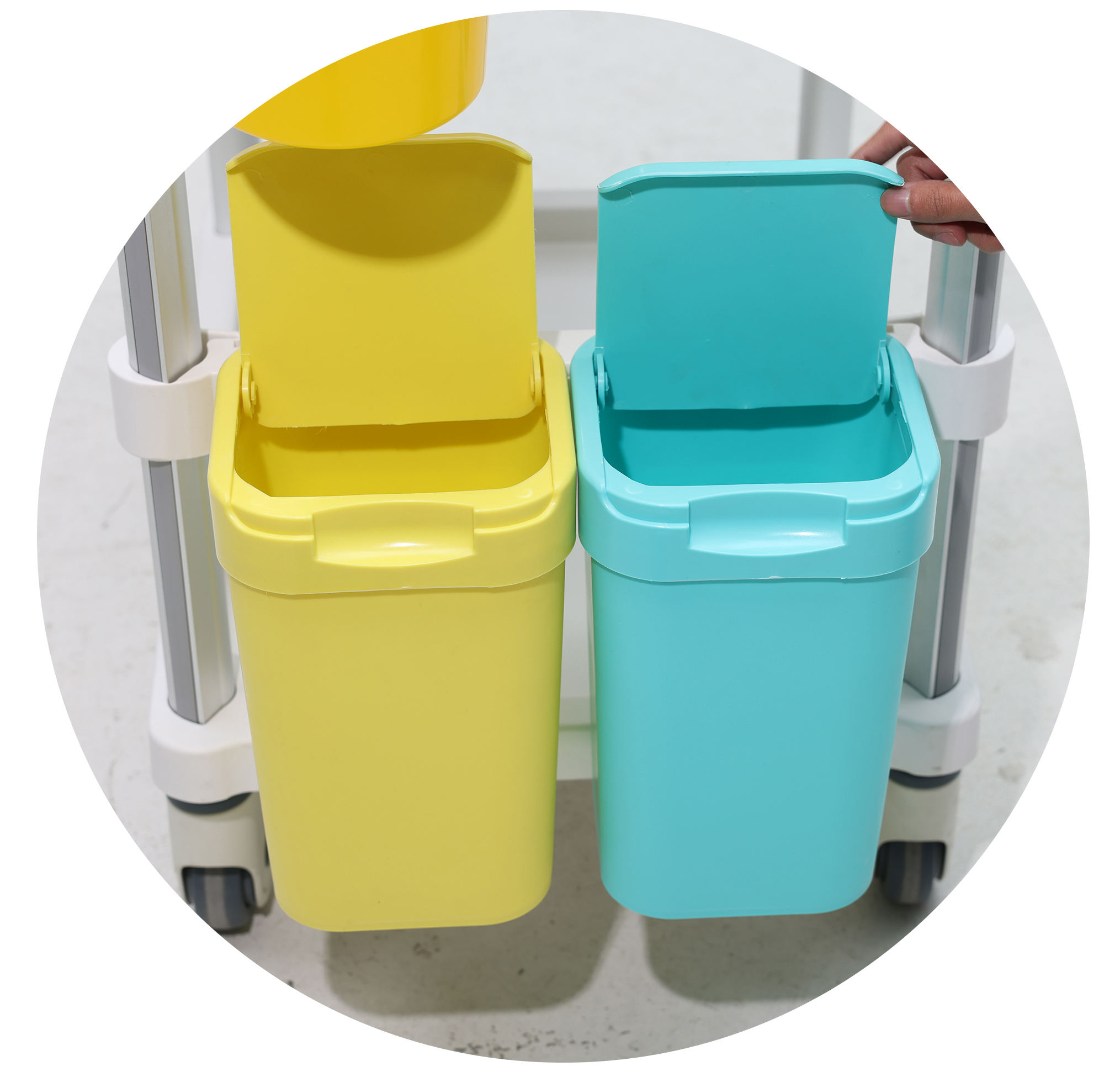 MN-IC005   Clinic Use Medication Equipment Medical Infusion Cart With Double Drawers