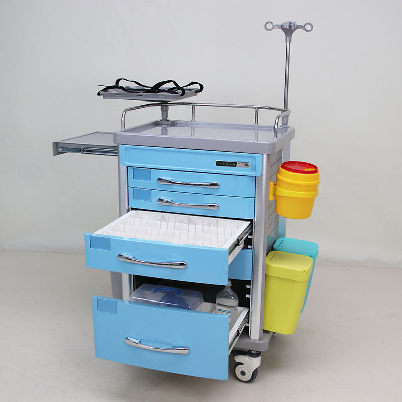 MN-EC009 High Quality Emergency Trolley Instrument Trolley Hospital Medical Trolley