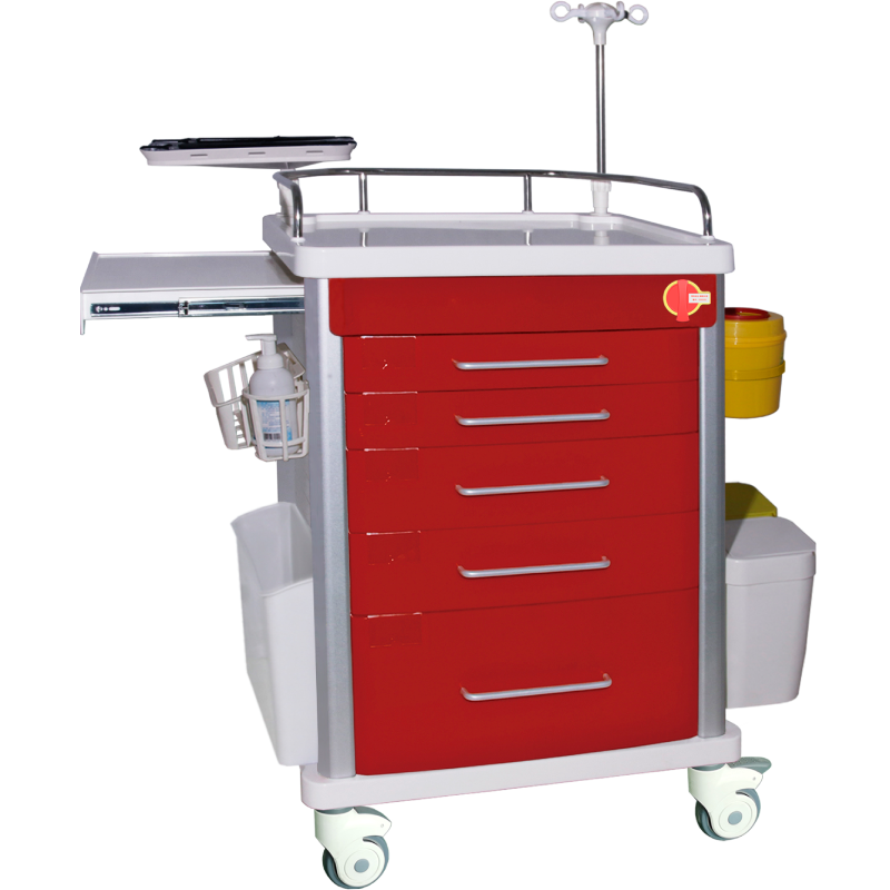 MN-EC007 High Quality ABS Plastic Emergency Trolley Cart With Drawers