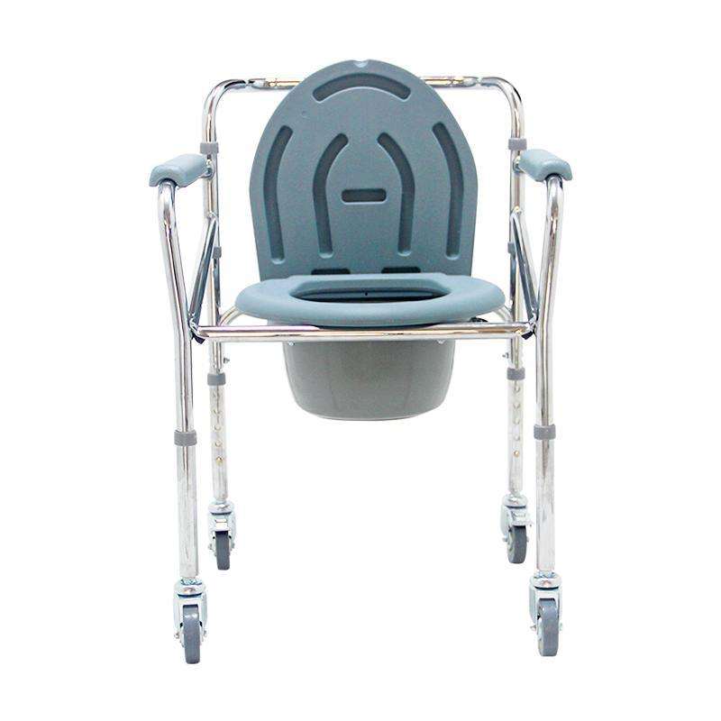 MN-DBY001 Liaison Moving Foldable Shower Commode Chair Toilet Wheelchair for Old People.