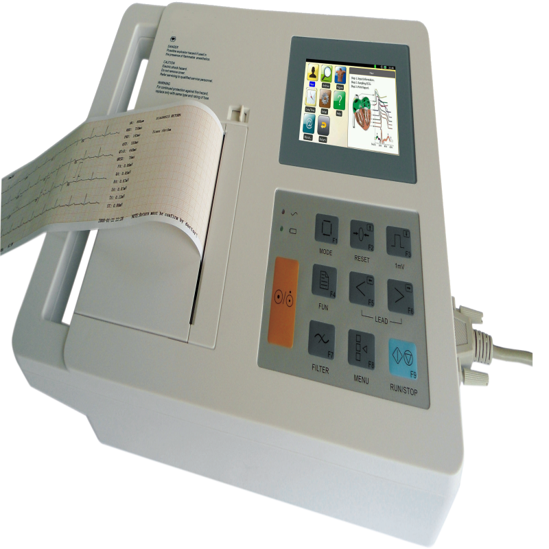 MN-ECG002 Standard 12 Lead ECG  Machine 6 Channel Electrocardiograph With 4.3 Inch Touch Screen