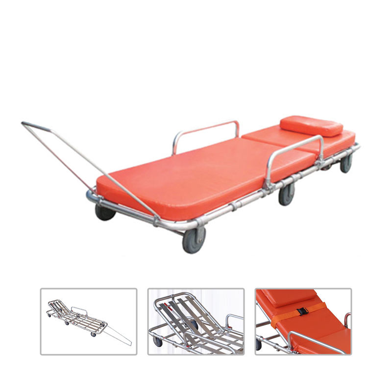 MN-AS006  Manual Ambulance Stretcher Patient Emergency Transfer Trolley With Good Price