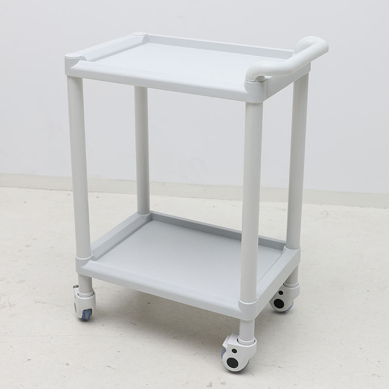MN-101A  Economical High Quality Hospital Double Layer Plastic Trolley for Sale