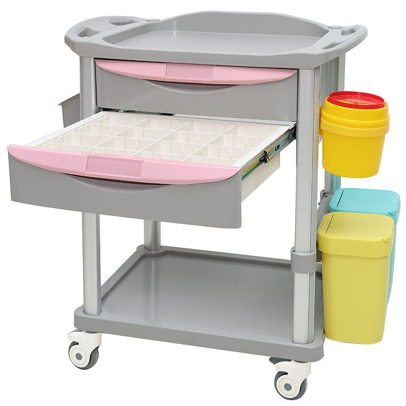 MN-TC004 Medical Treatment Anesthesia Trolley Medical Cart With 2 Drawers