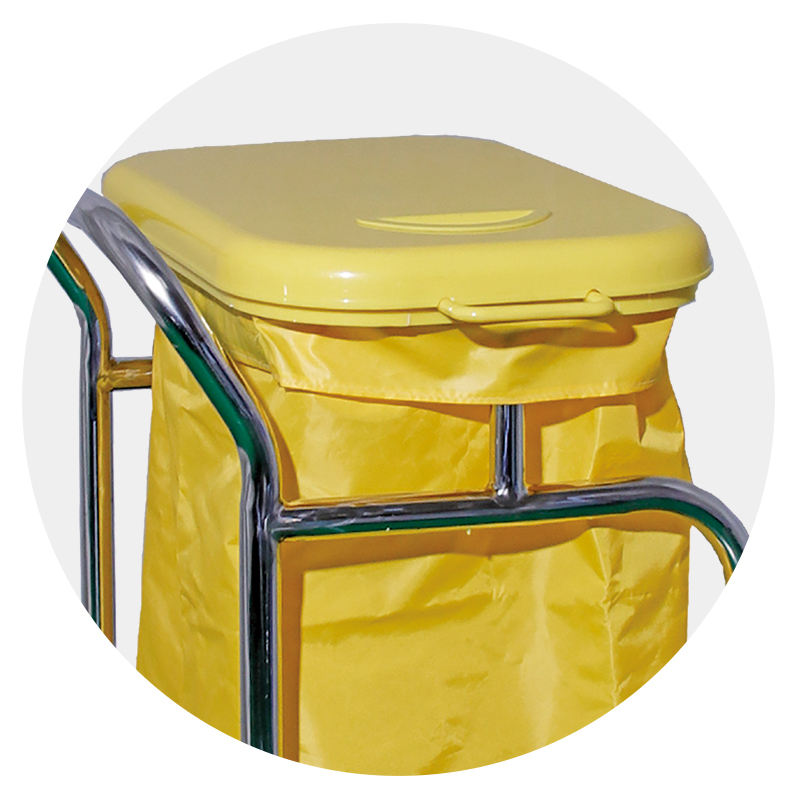 MN-LT003 Hospital Furniture ABS  Linen Trolley Crash Cart With Handle