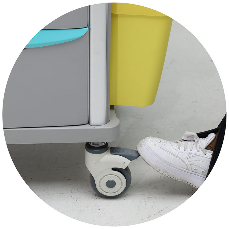 MN-EC004 Hospital Furniture Medical Trolley Emergency Trolley With Hidden Height Adjustable IV pole