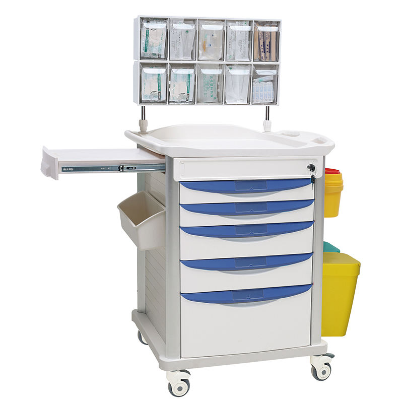 MN-AC005 Mobile ABS Crash Cart Anesthesia Trolley Hospital Drug Cart