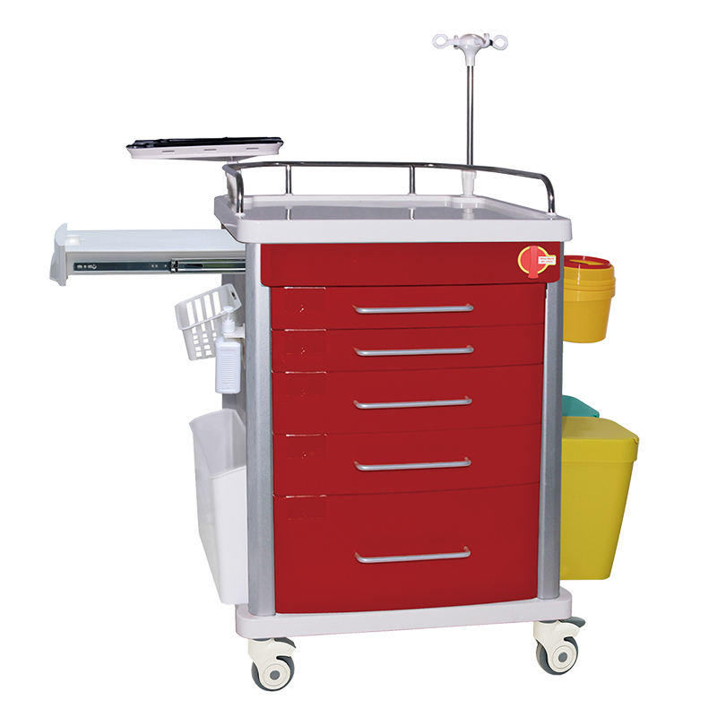 MN-EC007 High Quality ABS Plastic Emergency Trolley Cart With Drawers