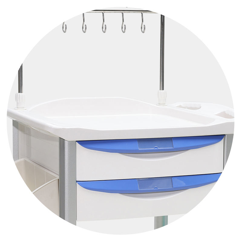 MN-IC005   Clinic Use Medication Equipment Medical Infusion Cart With Double Drawers