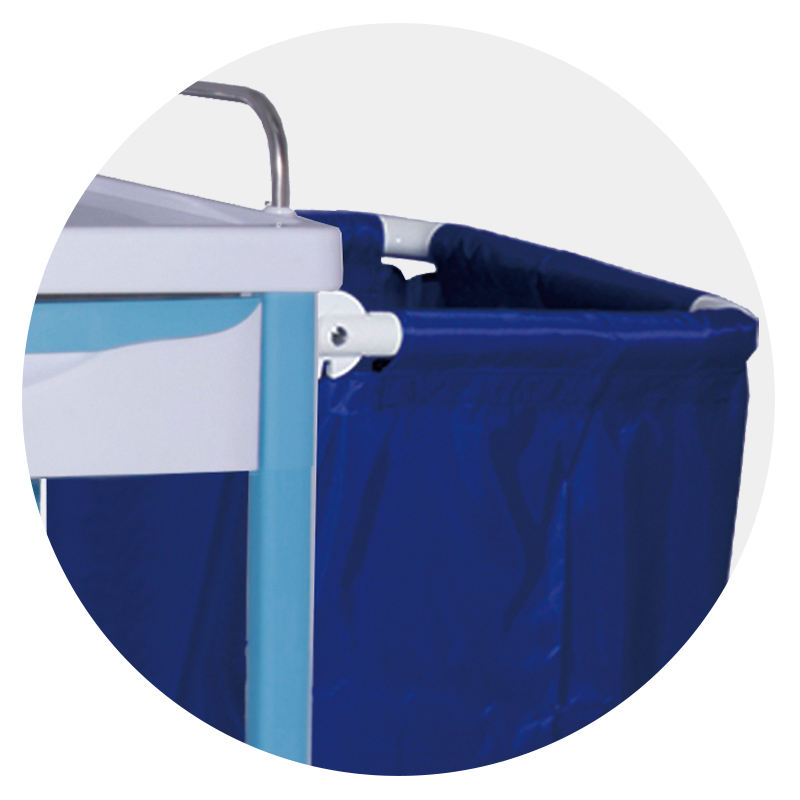 MN--LT006 Hospital Furniture Medical ABS Linen Cart With Dustbin