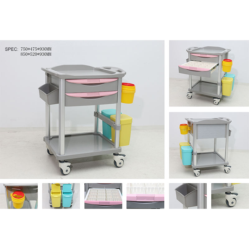 MN-TC004 Medical Treatment Anesthesia Trolley Medical Cart With 2 Drawers