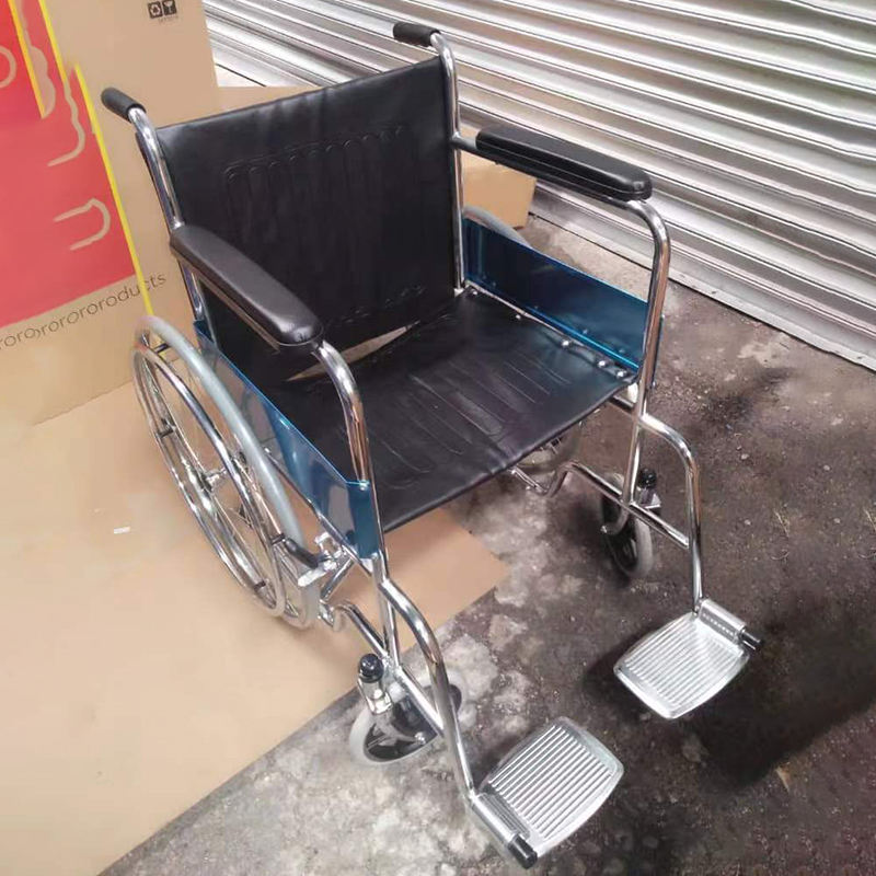 MN-LY001 Popular Folding Steel Manual Wheelchair With Great Price for Elder or Disabled with 24 Inch Spoke Wheels