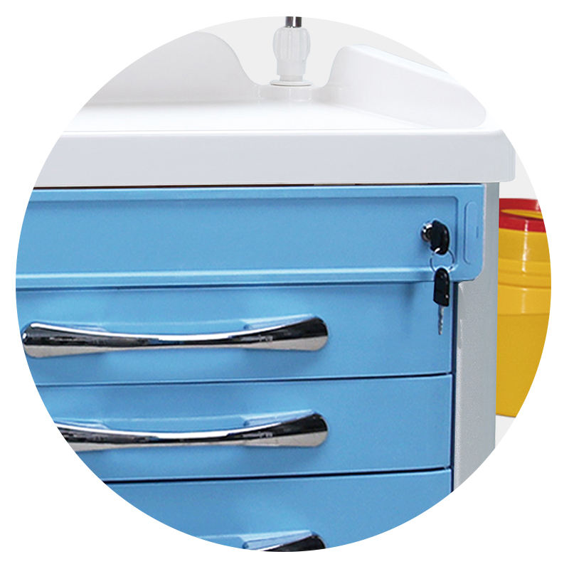 MN-AC007  Hospital Clinic ABS Plastic Anesthesia Trolley Cart With 5 Drawers