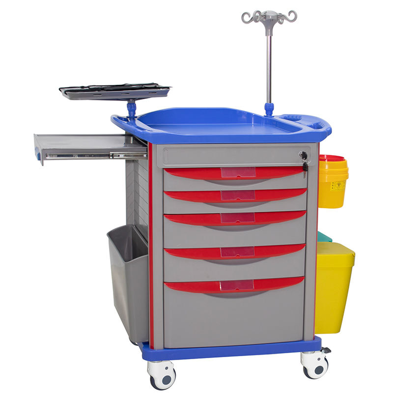 MN-EC003 High Quality Hospital ABS Trolley  Emergency Cart For Nursing Use