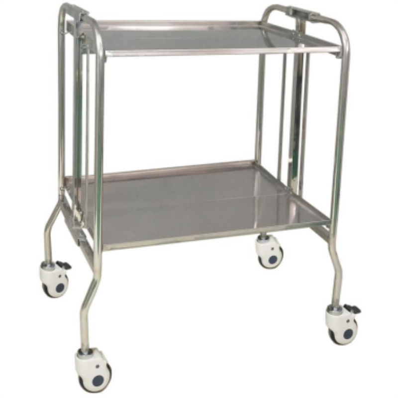 MN-SUS001 High Quality Foldable Trolley International Standard Medical 304 Stainless Steel Treatment Trolley