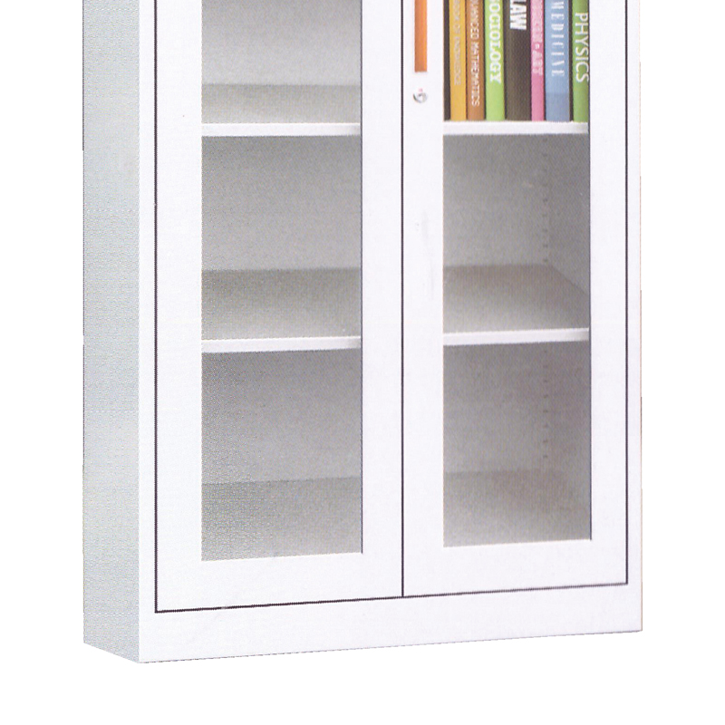 MN-YH001 Epoxy Coated Steel Hospital Furniture Cabinet with Glass Doors