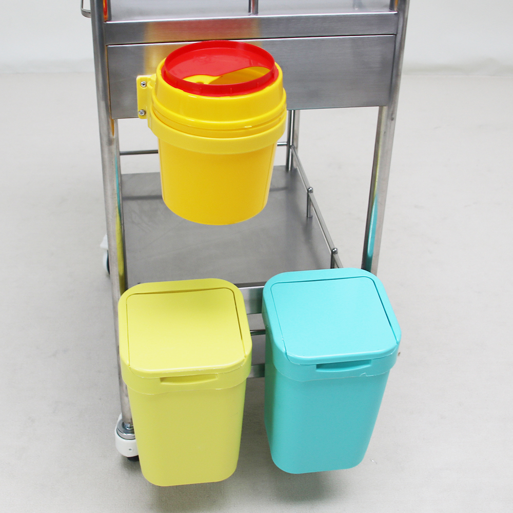 MN-SUS049 Good Quality Stainless Steel Medical Trolley Cart For Hospital Or Clinic Hospital Trolley Cart Mobile with 2 Drawers