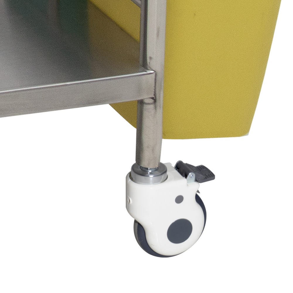 MN-SUS052 Hot Selling Stainless Steel Medical Trolley Cart For Hospital Or Clinic Hospital Trolley Cart Mobile with 2 Drawers& 2 Barrels