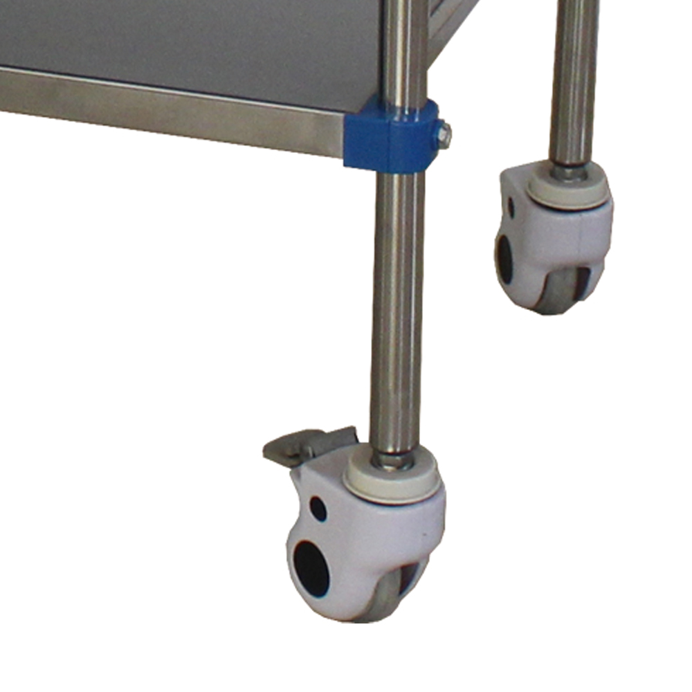 MN-SUS086 High Quality Simple Hospital Service Cart Stainless Steel Medical Instrument Trolley with 2 Drawers
