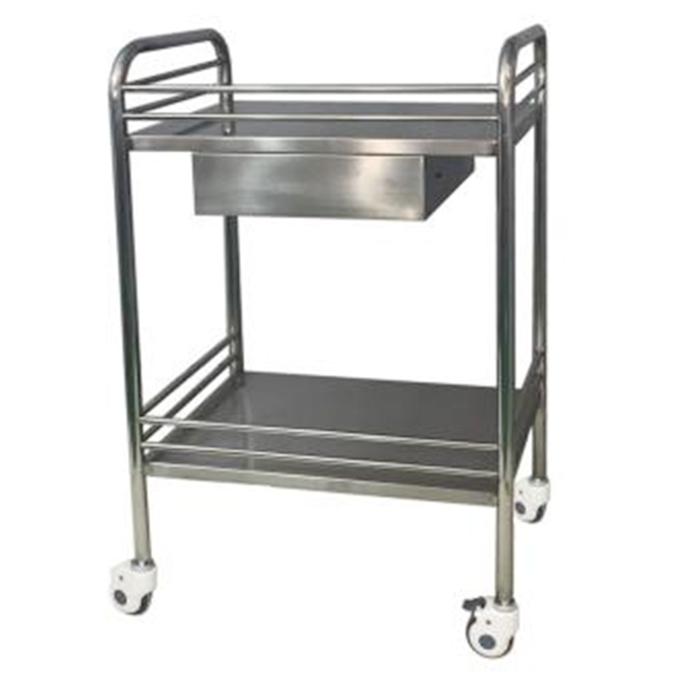 MN-SUS054 Simple Hospital Service Cart Stainless Steel Medical Instrument Trolley